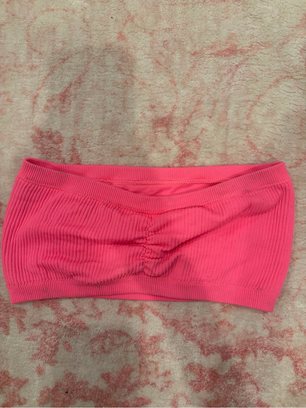 aerie Ribbed Bandeau Tube Top - Hot Pink